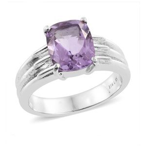 Amethyst Ring in Stainless Steel Size 5